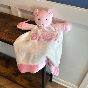 BABY GANZ BABY pink BEAR Security lovey with silky trim puppet 2000